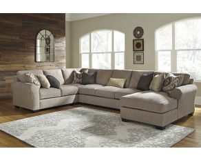 Pantomine 4-Piece Sectional with Chaise and Armless Sofa in Driftwood