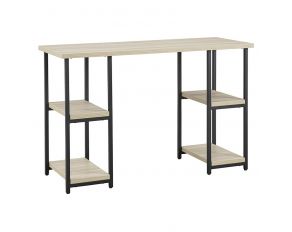 Waylowe 48 Inch Home Office Desk with Double Shelf Pedestal in Natural and Black