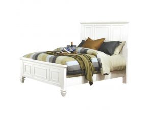 Sandy Beach King Panel Bed With High Headboard in White