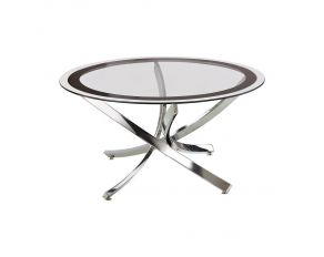 Norwood Glass Top Coffee Table in Chrome And Black