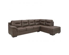 Maderla 2-Piece Sectional with RAF Chaise in Walnut