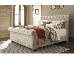 Willenburg California King Upholstered Sleigh Bed in Linen