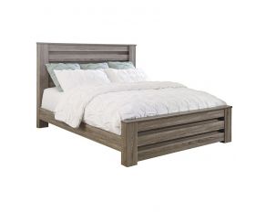 Zelen Queen Panel Bed in Warm Gray