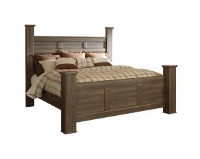 Juararo King Poster Bed in Dark Brown