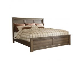 Juararo California King Panel Bed in Dark Brown