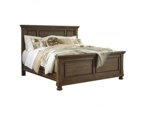 Flynnter California King Panel Bed in Tobacco Brown