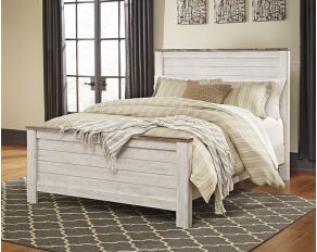 Willowton California King Panel Bed in Whitewash