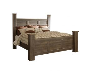 Juararo California King Poster Bed in Dark Brown