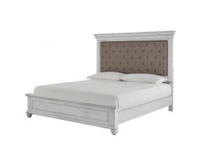 Kanwyn Upholstered Queen Panel Bed in Whitewash