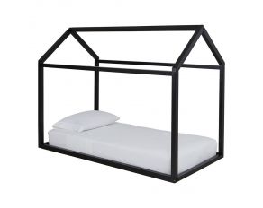 Flannibrook Twin House Bed Frame in Black