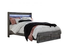 Baystorm Queen Panel Bed with 2 Storage Drawers in Smoky Gray