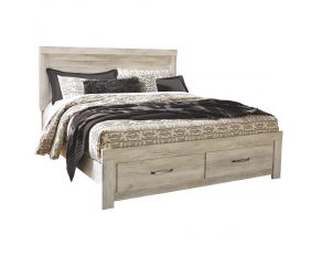 Bellaby King Platform Bed with 2 Storage Drawers in Whitewash