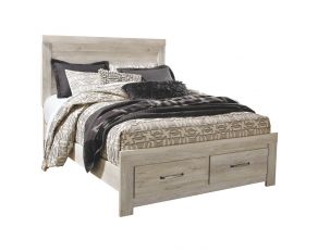 Bellaby Queen Platform Bed with 2 Storage Drawers in Whitewash