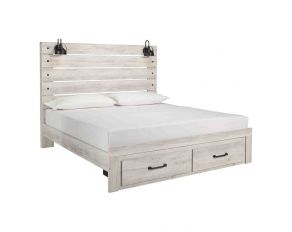 Cambeck Storage King Bed in Whitewash