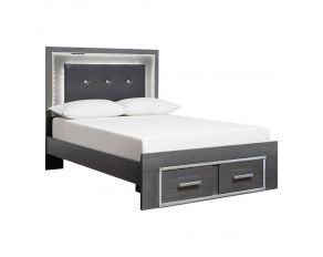 Lodanna Queen Panel Bed with 2 Storage Drawers in Gray