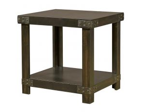 Industrial End Table in Ghost Black