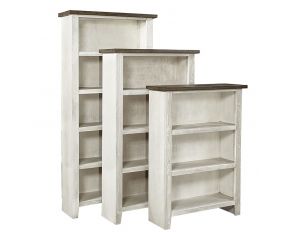 Eastport 74 Bookcase with 4 fixed shelves in Drifted White