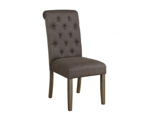 Calandra Tufted Back Side Chairs in Rustic Brown And Grey