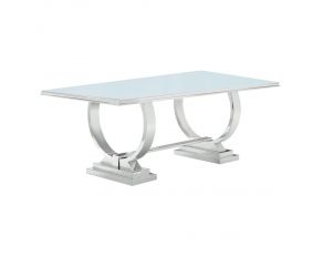 Antoine Dining Table in White and Chrome