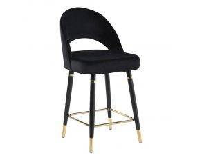 Lindsey Arched Back Upholstered Counter Height Stools in Black