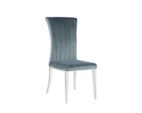 Beaufort Upholstered Curved Back Side Chairs in Dark Grey