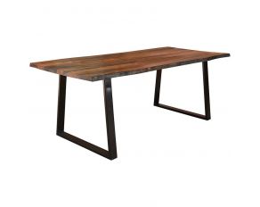 Ditman Live Edge Dining Table in Grey Sheesham And Black