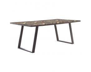 Misty Sled Leg Dining Table in Grey Sheesham And Gunmetal