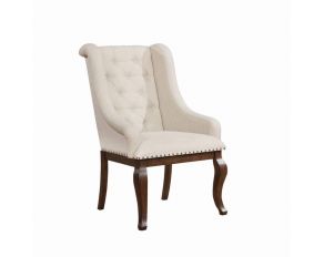 Brockway Cove Tufted Arm Chairs in Cream And Antique Java