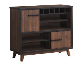 Wine Cabinet With 2 Sliding Doors in Walnut And Black