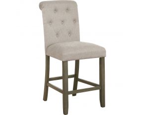 Balboa Tufted Back Counter Height Stool in Beige and Rustic Brown