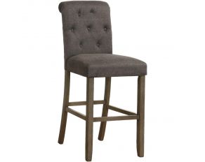 Balboa Tufted Back Bar Stool in Grey and Rustic Brown