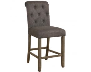 Balboa Tufted Back Counter Height Stool in Grey and Rustic Brown