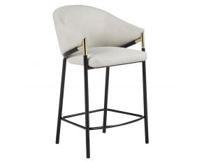 Chadwick Sloped Arm Counter Height Stool in Beige and Glossy Black