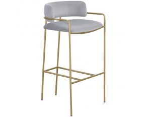 Comstock Upholstered Low Back Stool in Grey and Gold