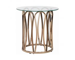 Monett Round End Table in Chocolate Chrome And Clear