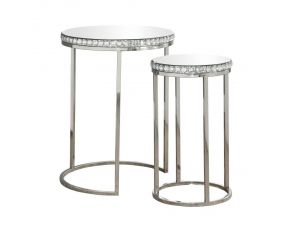 Bleker 2-Piece Round Nesting Table in Silver