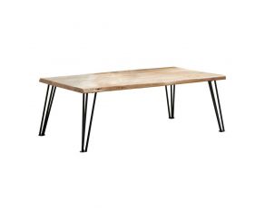 Gano Coffee Table With Hairpin Leg in Natural And Matte Black