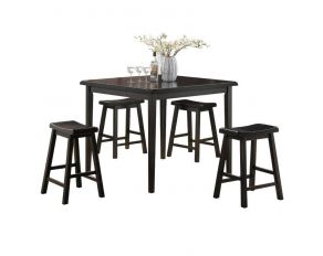 Acme Furniture Gaucho 5Pc Counter Height Set in Black Finish