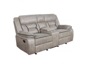 Greer Loveseat With Console in Taupe