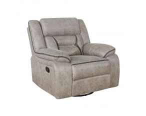 Greer Swivel Glider Recliner in Taupe