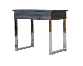 Baines End Table in Dark Charcoal and Chrome