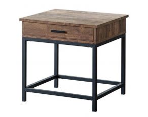 Byers End Table in Brown Oak and Sandy Black