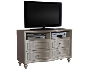 Regency Park Media Chest in Pearlized Silver