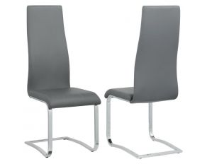 Anges High Back Dining Chairs Grey And Chrome