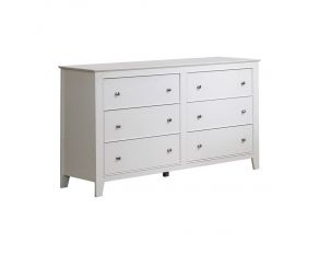 Selena 6 Drawer Dresser in White