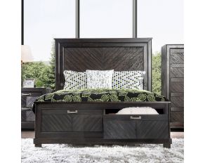 Argyros California King Storage Bed with 2 Piece USB Outlet and Drawers in Espresso