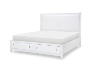 Summerland King Upholstered Bed with Storage in White