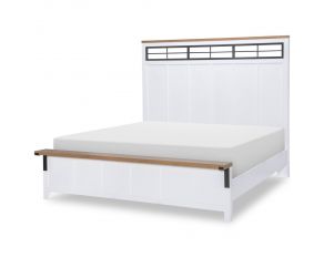 Franklin Queen Two Tone Panel Bed in Natural White and Oak