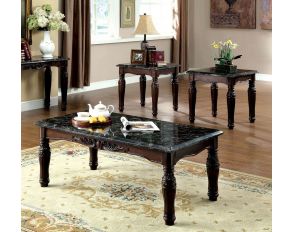 Furniture of America Brampton 3 Pc. Table Set (Coffee + 2 End) in Espresso Finish