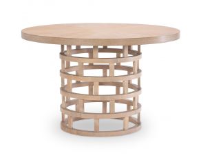 Biscayne Round Pedestal Table in Blonde Malabar